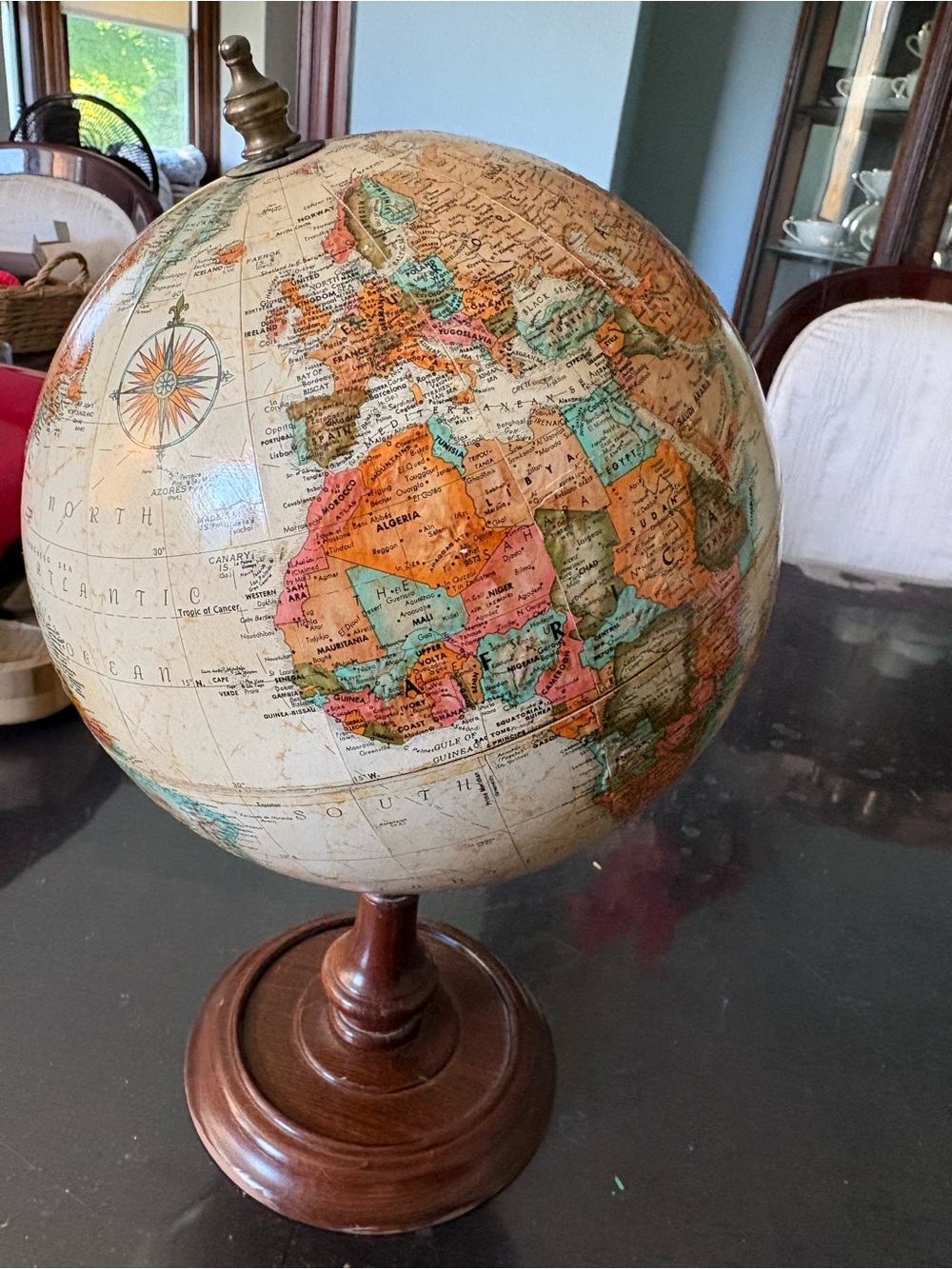 Vintage-Style Cream and Brown Decorative Globe - Home Accents - Picture 4 of 6